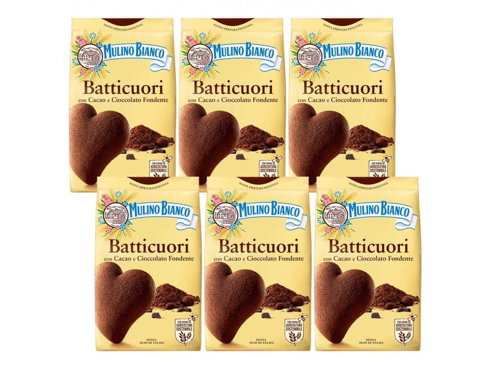 Mulino Bianco MULINO BIANCO Batticuori Talianske krehké kakaové sušienky, 6